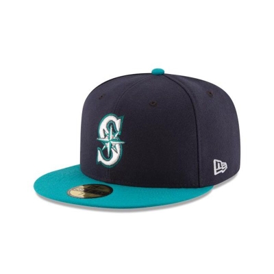 Sapca New Era Seattle Mariners MLB Authentic Collection 59FIFTY Fitted - Albastri